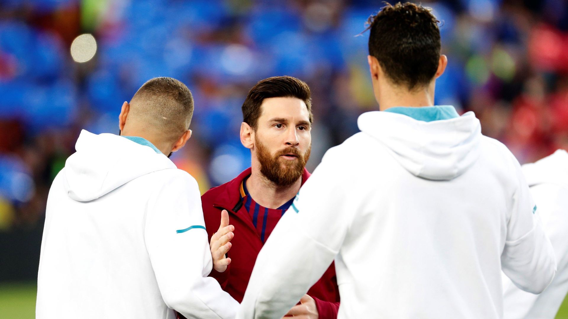 Lionel Messi with Cristiano Ronaldo and Karim Benzema, Credit: Twitter/@LaLiga