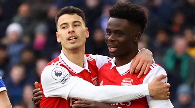Gabriel Martinelli and Bukayo Saka in action for Arsenal FC, Credit: Twitter/@premierleague