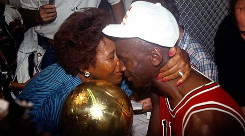 Michael Jordan with his mother in a file photo [Image-nba.com]