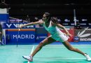 PV Sindhu in action (Image Credits - Twitter/ @ianuragthakur)