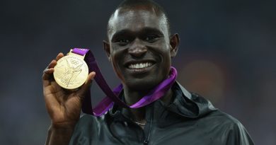 David Rudisha with the gold medal at the London Olympics 2012 (Image Credits - Facebook/ Olympics)