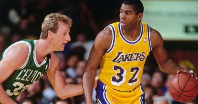 Magic Johnson(r) and Larry Bird(l) in a file photo [Image-Twitter@MagicJohnson]