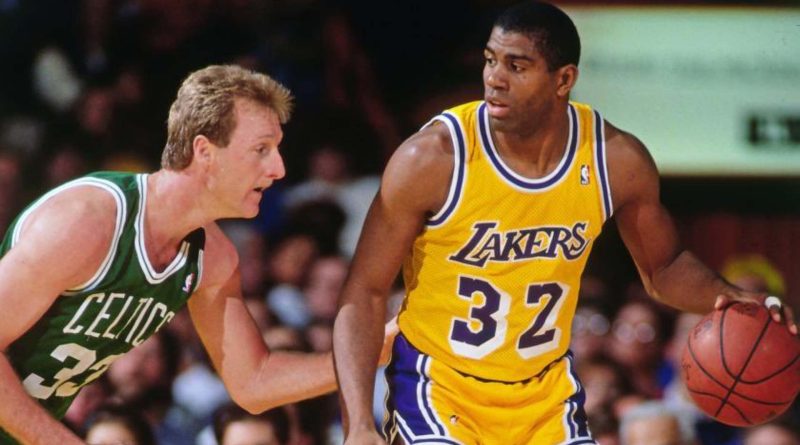 Magic Johnson(r) and Larry Bird(l) in a file photo [Image-Twitter@MagicJohnson]