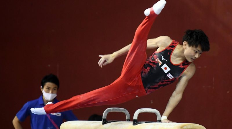 Japanese gymnast in action at the Asian Artistic Gymnastic Championships 2022 (Image Credits - Twitter/ Qatar Gymnastics Federation)