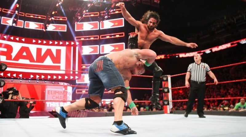 John Cena and Seth Rollins in action (Image credits: Twitter)