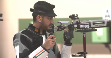 Aishwary Pratap Singh Tomar in action at the Asian Games 2022 (Image Credits - Twitter/ @ianuragthakur)