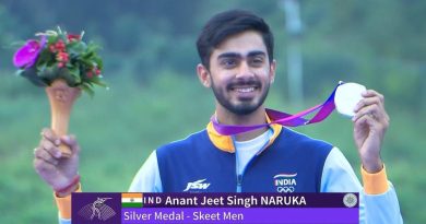 Anant Jeet Singh Naruka with the silver medal (Image Credits - X/ @ianuragthakur)
