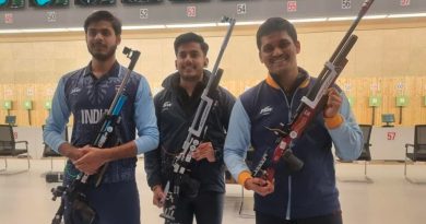 The gold medal contingent at the 10 m Air Rifle (image credits- twitter@Media_SAI)