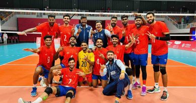Indian men's volleyball team at the Asian Games 2022 (Image Credits - IOA / Twitter)