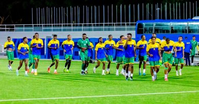 Rwanda National Team in a practice session: Twitter@FERWAFA