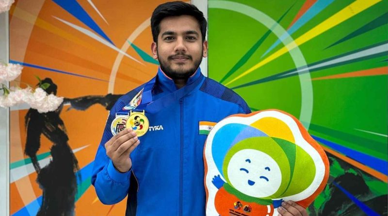 Aishwary Pratap Singh Tomar at the Asian Shooting Championship (image credits- instagram/aishwary_ind)