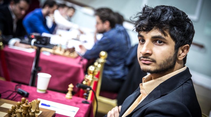 Vidit Gujrathi in action during the Grand Swiss 2023 (image credits- twitter@viditchess)