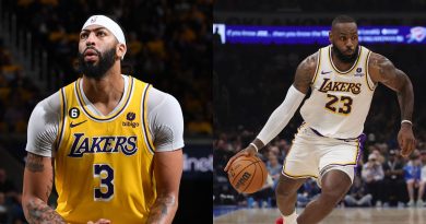 Anthony Davis and LeBron James in a file photo [Image Credit: X@Lakers]