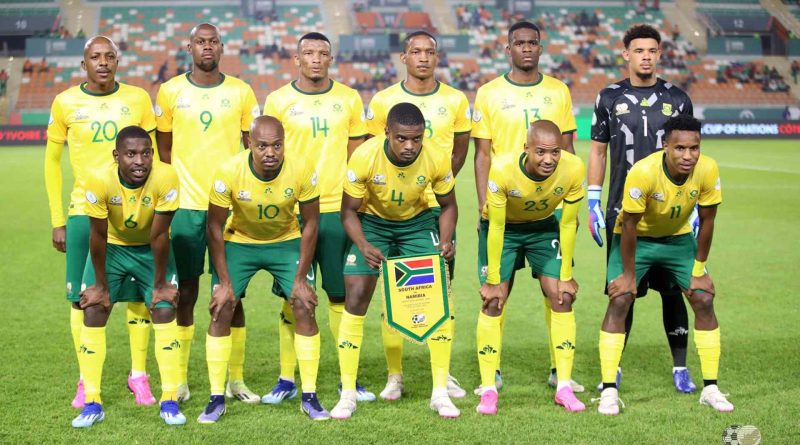 South Africa football team in a file photo. Credits: Twitter/@BafanaBafana
