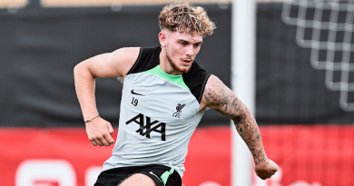 Harvey Elliott in a practice session with Liverpool FC; Credit: Twitter@LFC