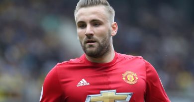 Luke Shaw in a file photo with Manchester United; Credit: Twitter@ManUtd
