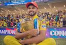 Ruturaj Gaikwad in a photo with the 2021 IPL trophy; Credit:Twitter@Ruutu1331